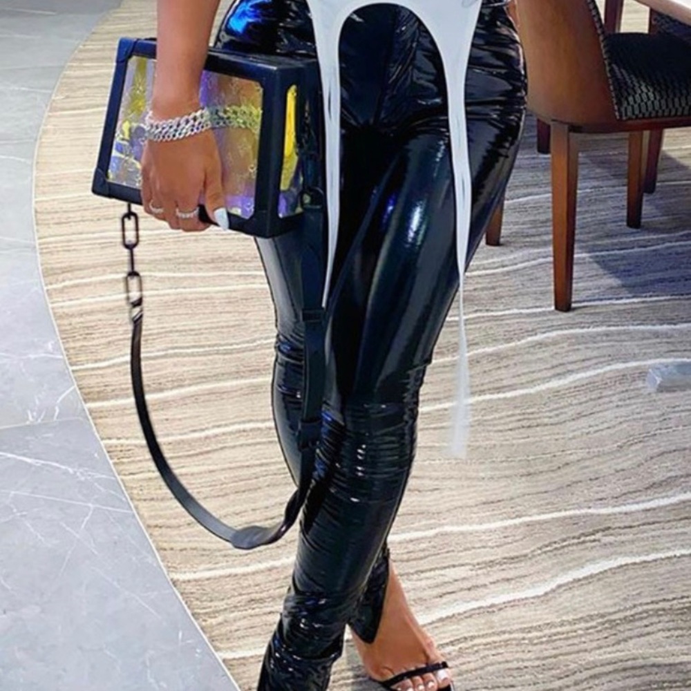 Brand New Split Hem Leather Pants